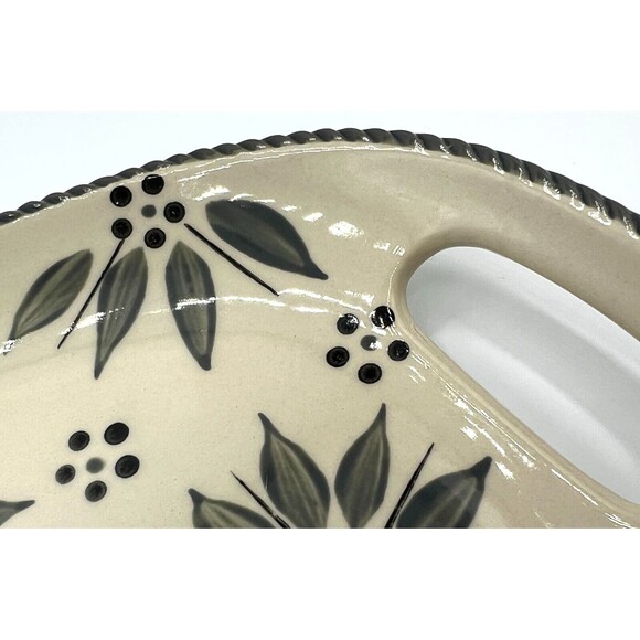 Temptations by Tara Serving Platter Old World Classic Handpainted Cream Floral - Picture 13 of 13